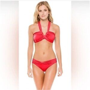 Seafolly Bikini - Bandeau Halter Top + Hipster Bottoms - US Size 8